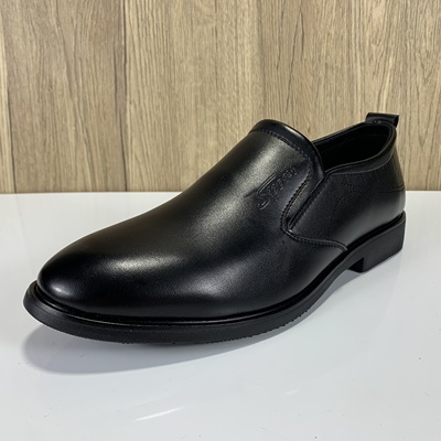 一脚蹬商务休闲正装男皮鞋厚底