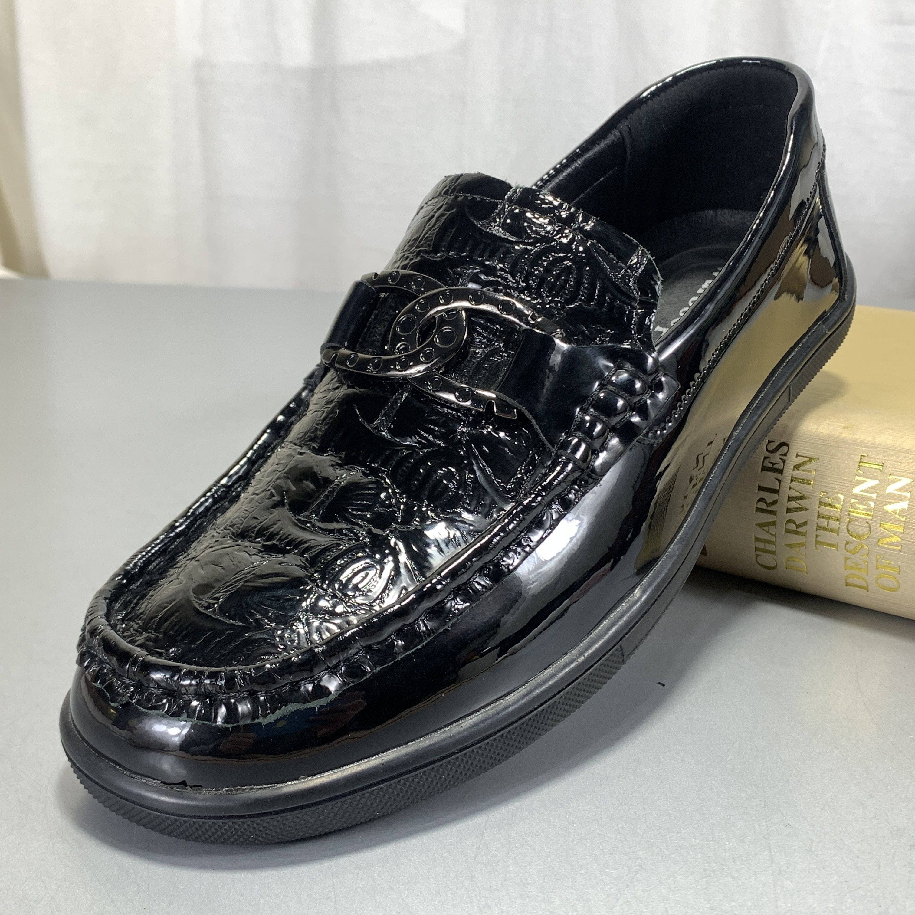 孤品38码男鞋英伦风鳄鱼纹漆皮豆豆鞋男一脚蹬乐福鞋商务休闲皮鞋,流行男鞋,乐福鞋（豆豆鞋）,淘宝优惠券,粉丝福利购,淘宝优惠卷