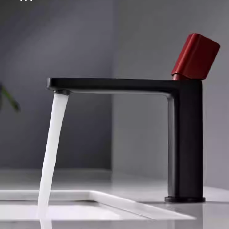 枪灰水龙头卫生间浴室台盆洗手盆洗脸盆面盆全铜冷热轻奢艺术极简