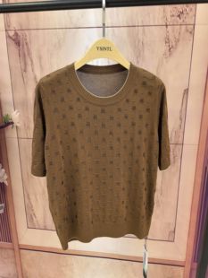 提花短袖 针织衫 女2024春季 OSFR 小衫 新款 上衣 奥斯飞尔天丝