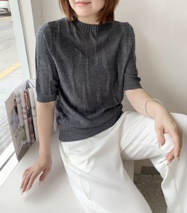 天丝优质美洋精品针织衫 上市2025年秋季 新款 奥斯飞尔设计感短袖