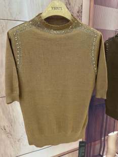 针织衫 新款 半高领短袖 优质天丝外搭精品套头好看疯狂促销 百搭罩衫