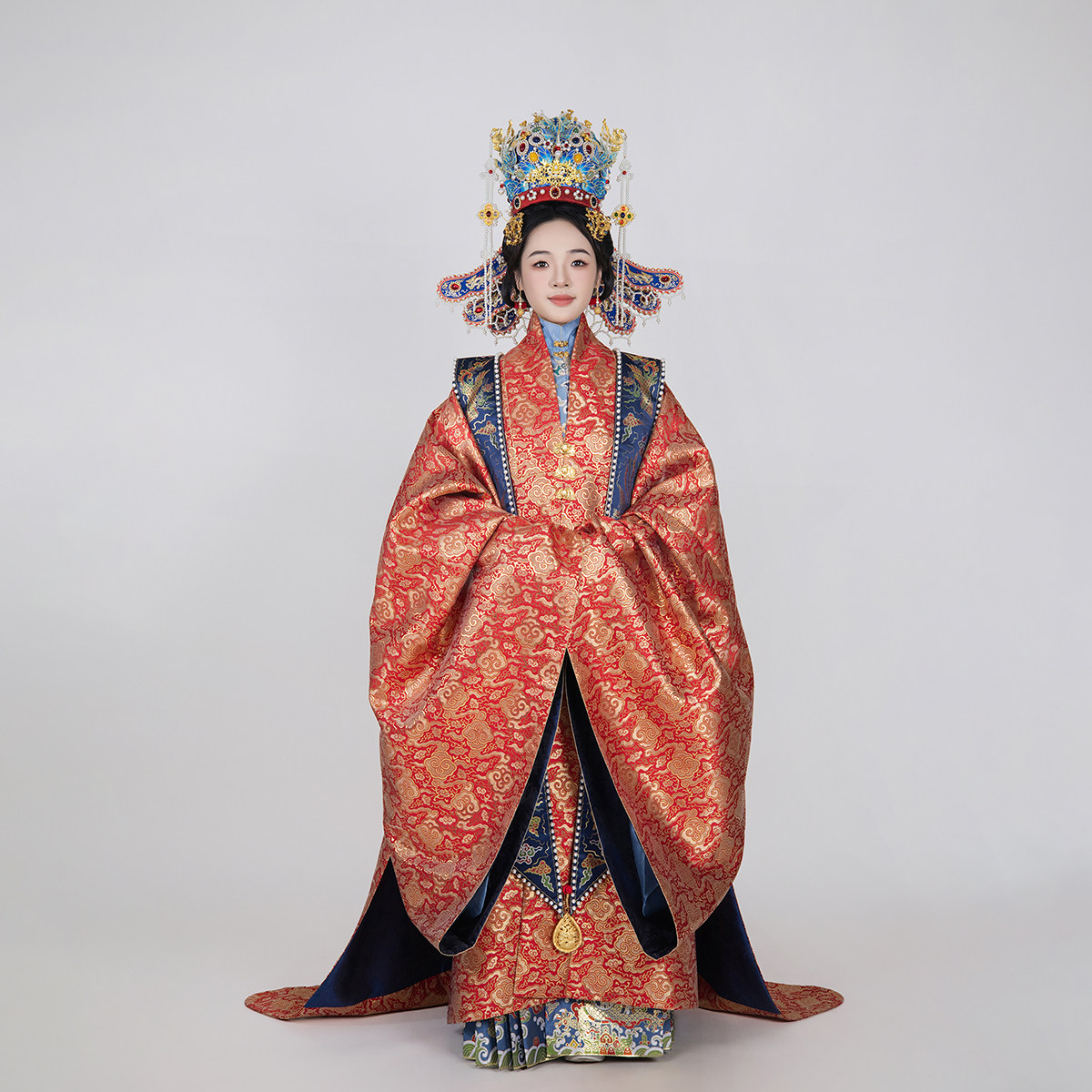 汉客丝路妆花纱婚服大衫定制