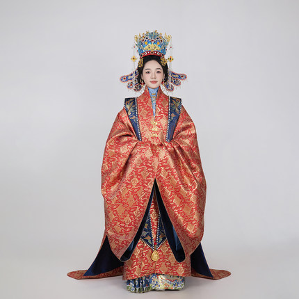 汉客丝路鸾凤穿花织金妆花纱拖尾大衫明制复原款汉服婚服女定制A