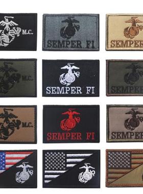 美国国旗补丁海豹突击队士气章陆战队背包臂章USA总统魔术贴章