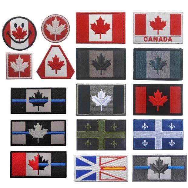 加拿大补丁Canada魔术贴章枫叶旗臂章PVC防水滴胶刺绣国旗补丁
