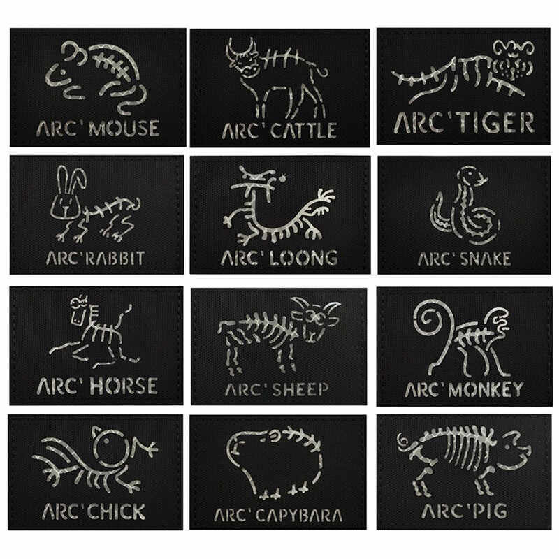 鸡骨头反光背包贴章激光切割红外军鸟夜光臂章12生肖始祖魔术贴章