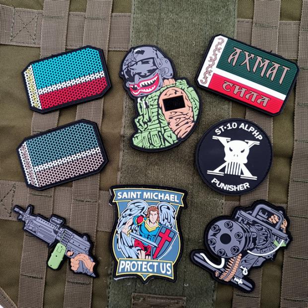方形胶章车臣pvc国旗魔术贴章圣迈克尔士气章punisher patch贴章