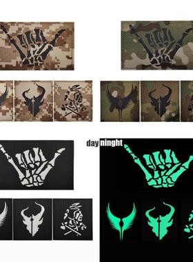 MC红外反射激光切割魔术贴章迷彩战术背包贴章手指骷髅胸章devgru