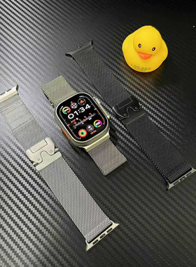 适用苹果iwatchs10新米兰尼斯表带Appleultra1/2金属9透气8腕带7