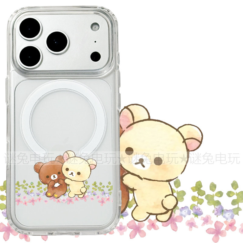 适用iphone18promax苹果18pro手机壳MagSafe磁吸18透明17promax日系轻松熊17茶小熊小白熊16三星16e保护套17e
