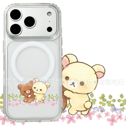 适用iphone18promax苹果18pro手机壳MagSafe磁吸18透明17promax日系轻松熊17茶小熊小白熊16三星16e保护套17e