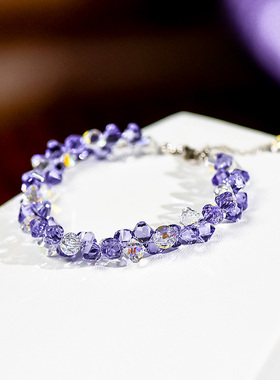 纯银韩版时尚风ins礼物水晶手链