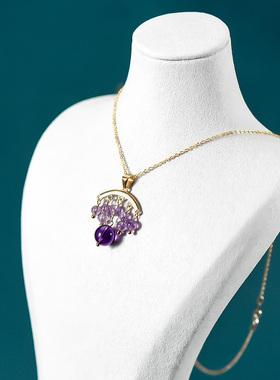 忆奴娇紫水晶项链925银饰品