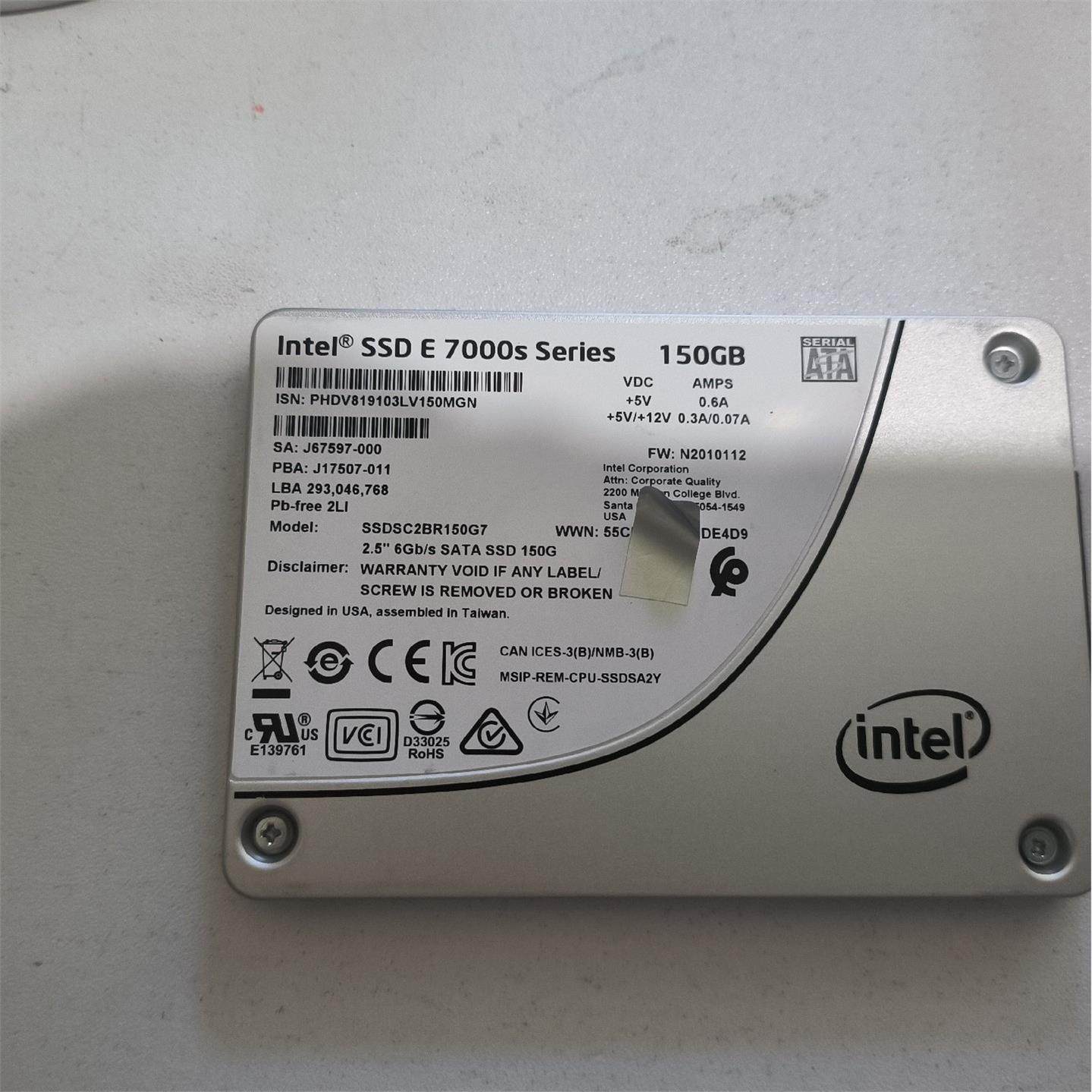 出34个   SSDSC2BR150G7  固态-25SAT议价下单