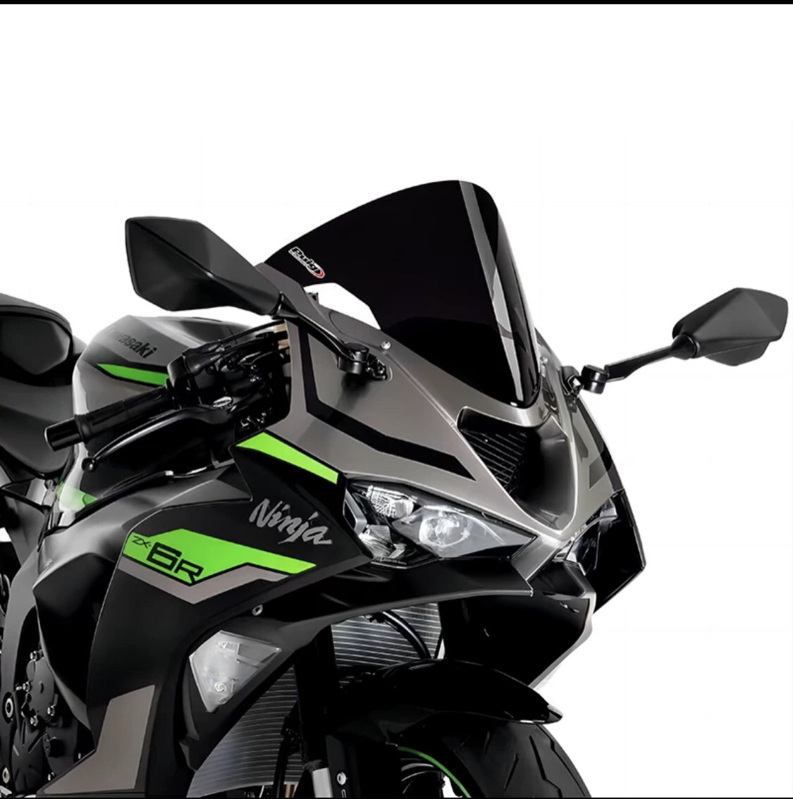 适用新款ZX-6R风挡 竞技加高前挡风 636改装加高前挡风玻璃镜片