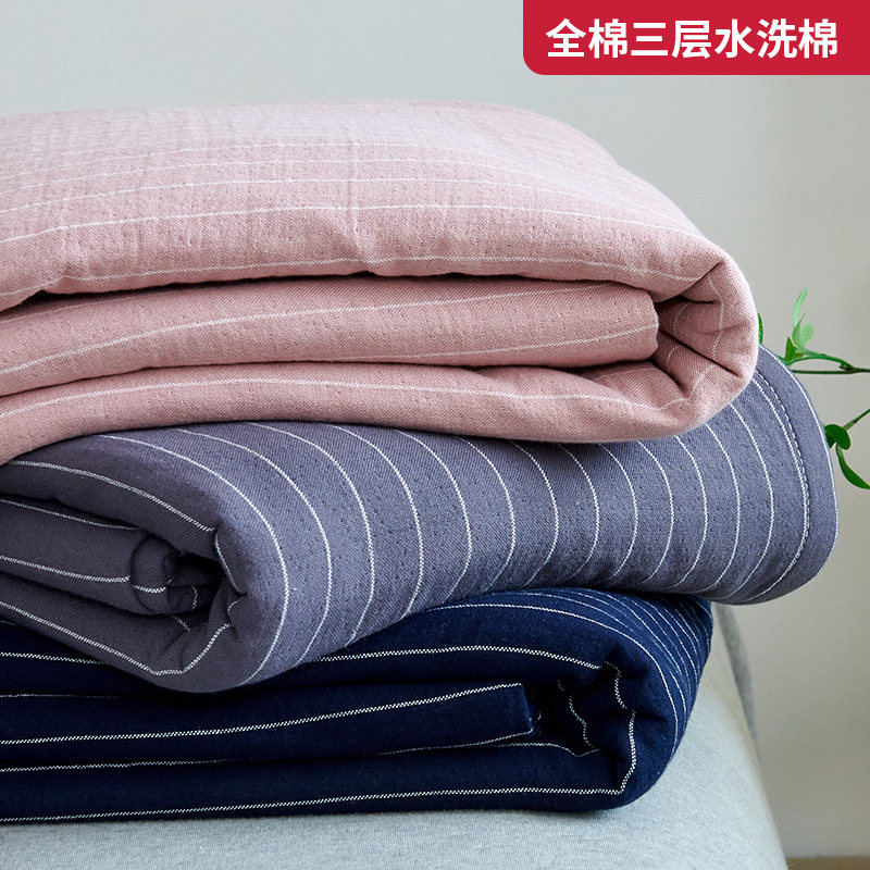 夏季A类全棉三层水洗纱布毛巾被