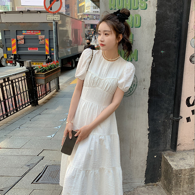 现货！白色仙女裙子泡泡袖连衣裙159-8901P110K168,女装连衣裙,浙宝159