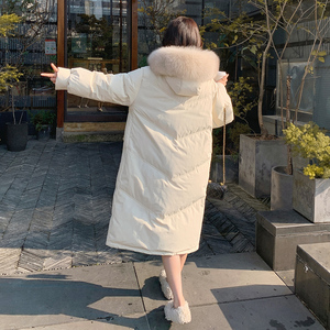 米白色牛角扣羽绒棉服女2022冬季新款爆款韩系高级感加厚棉衣棉袄图片