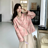 新款！刺绣印花粉色新中式风外套159-2613P205K328，女装短外套，浙宝159