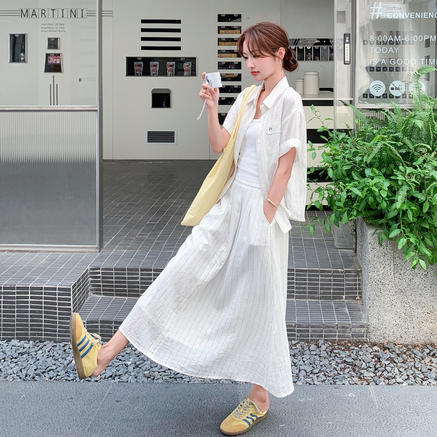 新款现货！米白色条纹休闲套装女159-796P145K208,女装套装/套裙,浙宝159