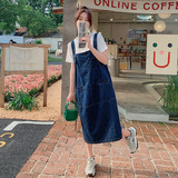 盐系甜美减龄工装牛仔背带裙女夏学院风宽松大码显瘦孕妇连衣裙，女装连衣裙，浙宝159