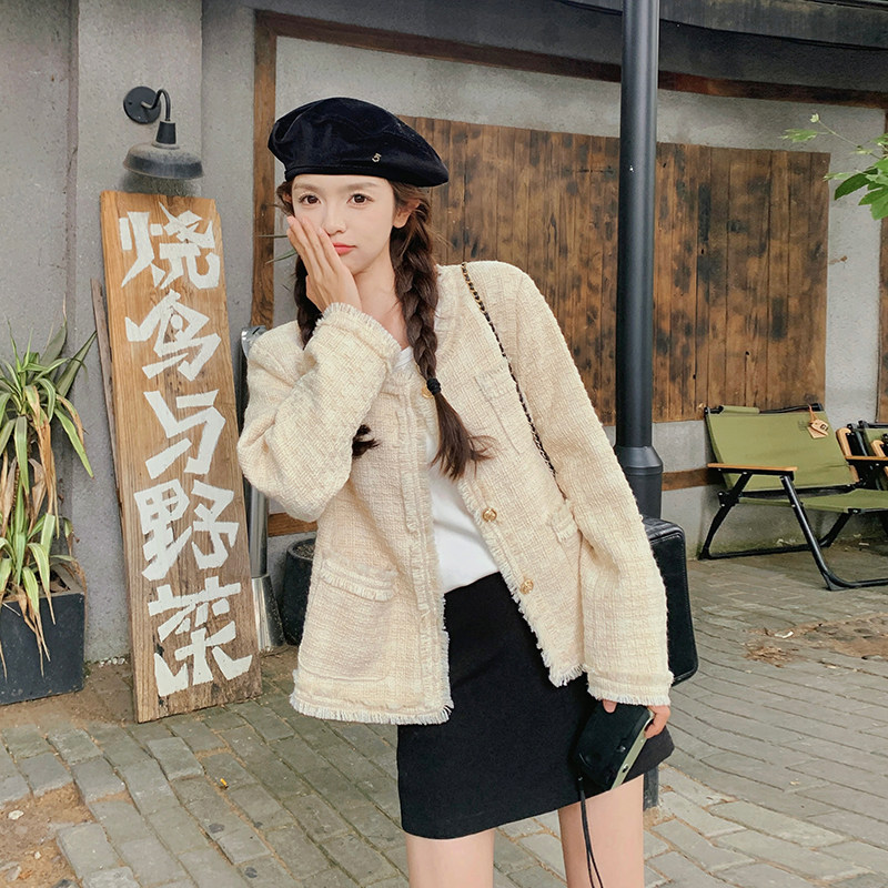 粉色小香风外套女2024秋新款别致设计感流苏流行漂亮法式气质上衣,女装短外套,浙宝159