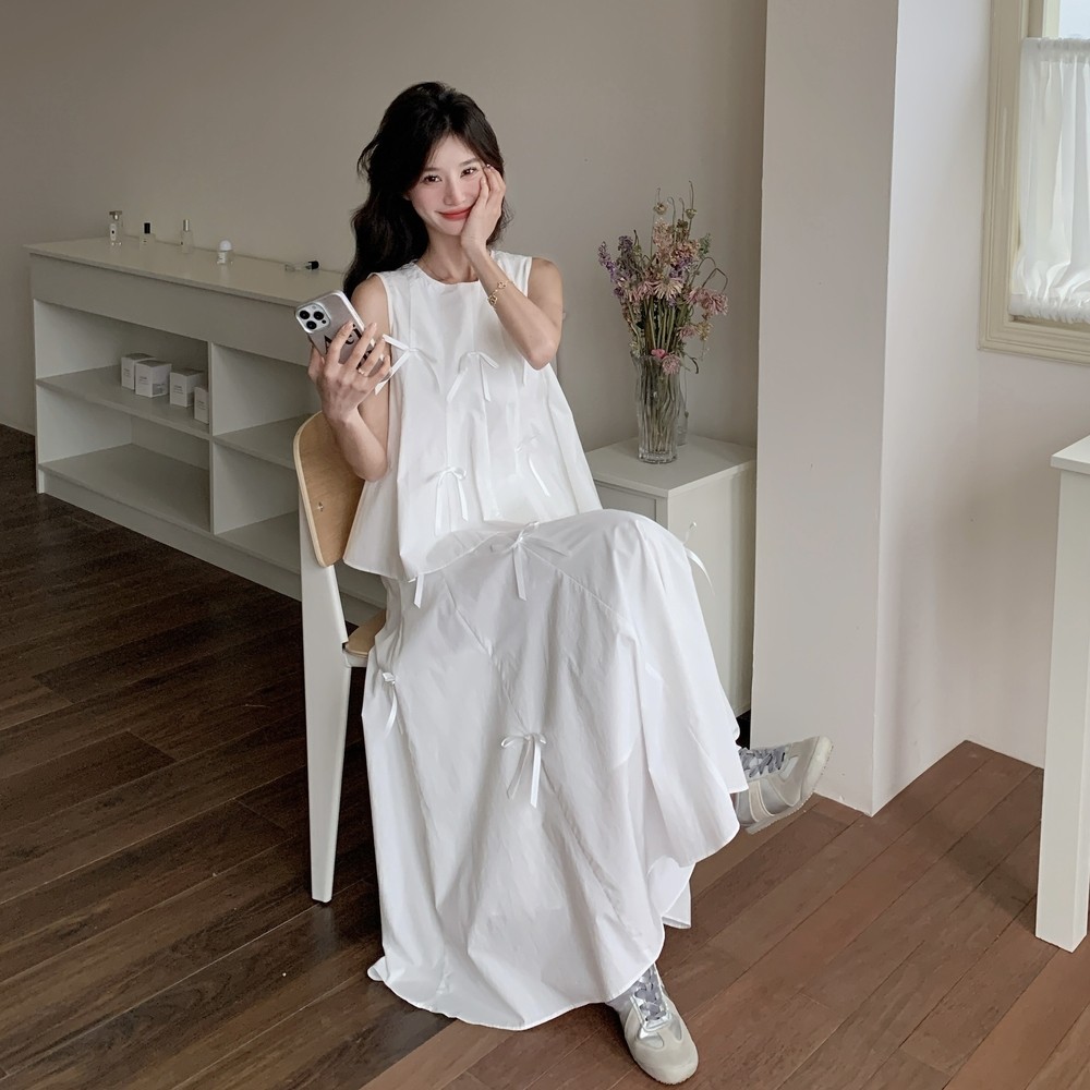 现货新款高级感蝴蝶结上衣+半身裙两件套装女159-755P175K258,女装套装/套裙,浙宝159