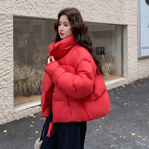 新款！出货中新年红色加厚羽绒服90白鸭绒159-564P315K468，女装羽绒服，浙宝159