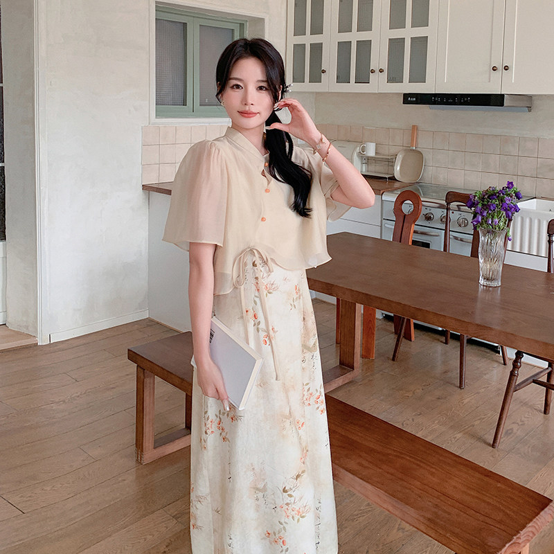 现货！新中式风小衫＋吊带裙套装两件套159-0918P125K178,女装连衣裙,浙宝159