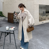 新款通勤风2026春装米白色宽松风衣长款159-2602P185K298，女装风衣，浙宝159
