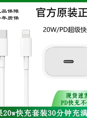 【官方正品】 苹果充电器原装iphone17Pro Max/16/15/14/13/8plus/11/12快充头20W数据线ipad平板适用Apple