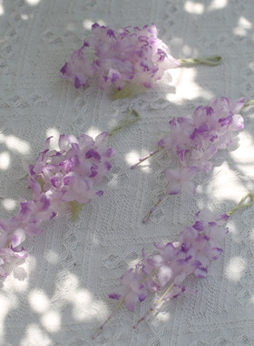 八仙花|黑喵喵原创紫色绣球真丝烫花发饰造花古风汉服头饰配饰