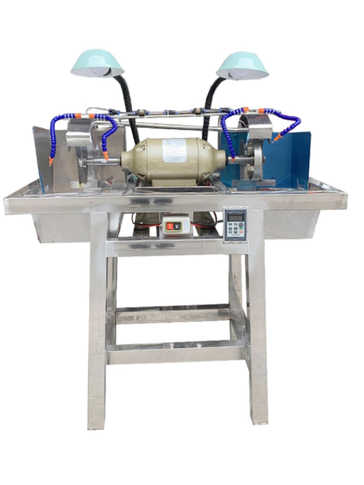 多功能玉石雕刻机家用切割机不锈钢双头冲胚抛光机万能横机砂轮机