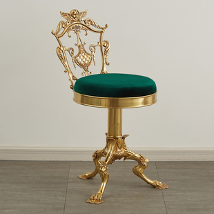 意式 凳欧式 别墅卧室全铜梳妆凳 复古奢华客厅休闲小凳子换鞋 法式