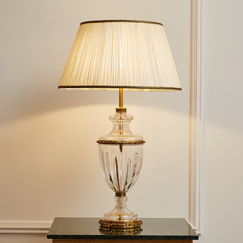 法式田园装饰台灯轻奢复古别墅客厅书房卧室床头灯具欧式全铜灯饰