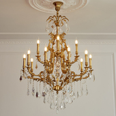 楼挑空客厅楼梯脱蜡铜灯饰 别墅复式 法式 复古全铜水晶长吊灯欧式