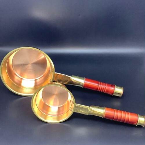 藏式用品铜器水瓢实木手柄大小号家用舀糌粑特厚加厚老式厨房