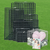 黑色网格置物架加粗铁艺网片地摊装 饰网幼儿园展会展示挂架照片墙