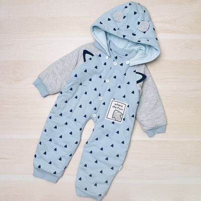 丽安机印三角开裆哈衣薄棉连体衣