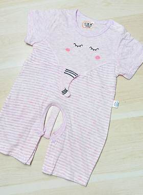 B34钓鱼猫纯棉小象短爬 开档连体82079