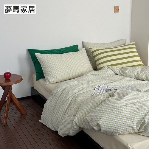 日系文艺四件套全棉做旧水洗棉