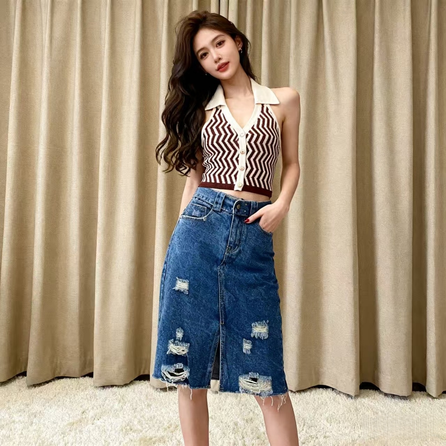 2026春夏挂脖性感百搭针织背心女