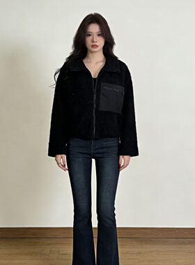2026春秋羊羔毛外套女短款 软糯亲肤翻领夹克 休闲百搭毛绒上衣