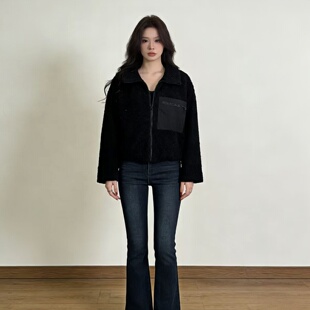 2026春秋羊羔毛外套女短款 软糯亲肤翻领夹克 休闲百搭毛绒上衣