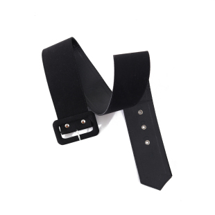 饰腰封 方形扣多孔调节装 毛衣连衣裙收腰配饰 硬质腰带女 黑色宽版