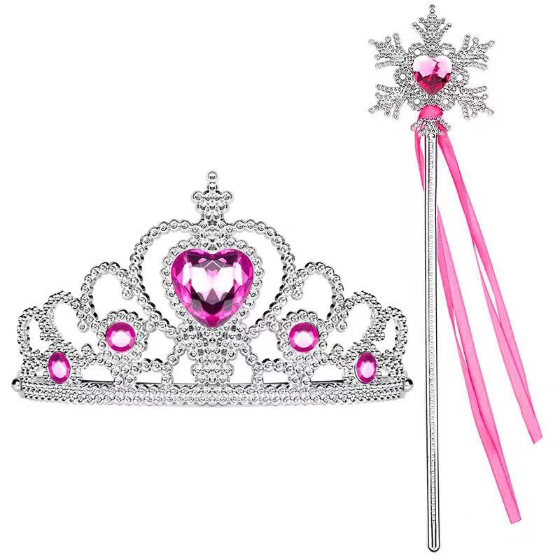 冰雪奇缘主题艾莎公主头饰套件雪花棒皇冠套装甜美可爱公主风、