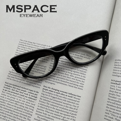 mspace韩版女平光镜猫眼可配度数