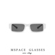 mspace2024小红书亮面长方形金属个性 钢皮ins墨镜男 太阳镜女时尚