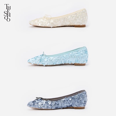 THE SHOO·内增高平底芭蕾舞鞋 三色花瓣仙女鞋